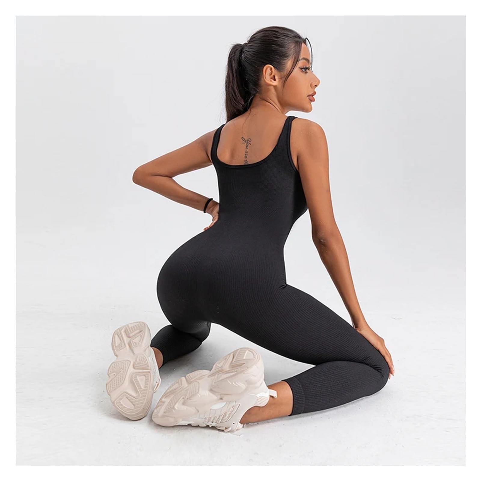 Monos Ajustados de Manga Larga for Mujer, for Yoga, Acanalados, Deportivos, Informales, con Cuello Cuadrado, for Club y Ropa de Calle.