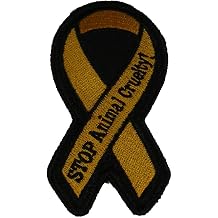 Orange Ribbon for Stop Animal Cruelty Awareness Patch - Orange - Veteran Owned Business.