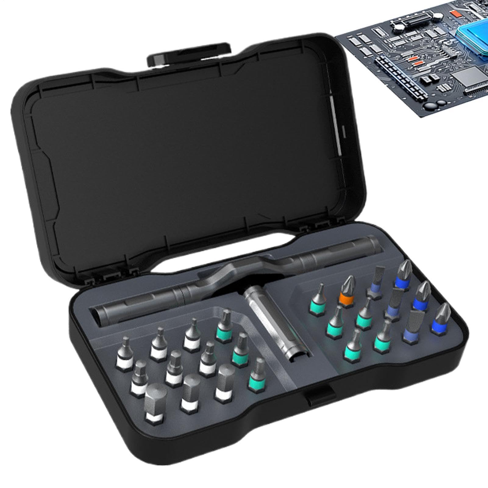 Kit de destornillador magnético 24 en 1 con eje flexible para automoción y electrodomésticos