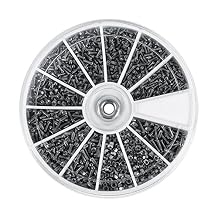 Watch Repair Screws Nuts, 600 pcs/case 12 Kinds of Small Screws Nuts Assortment Kit M1 M1.2 M1.4 M1.6 for Watches Glassess, Eyeglass Repair Kits