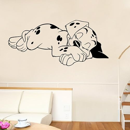 Miniatura 3 de BooDecal Spotty Dog - Calcomanías de vinilo para pared, diseño de cachorro dálmata, lindo cachorro que cae en dulces sueños, para habitación del