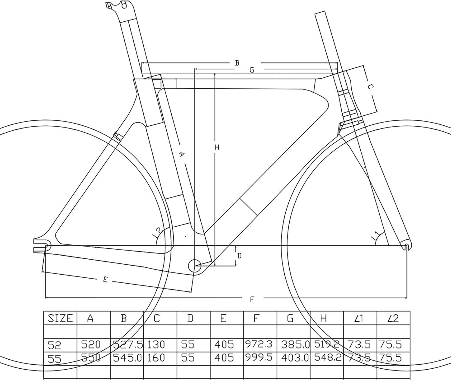 TUJISEK 700C Carbon Fiber Fixed Gear Bike Frameset 52CM 55CM Track Bike Frame Bicycle Frame C Brake Frame Quick Release Frame F9x100mm R9x120mm QR BSA BB68mm(L-55CM)