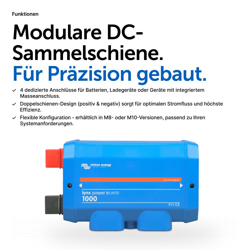 Victron Energy Lynx Power In M10 – DC-Eingangsmodul mit M10-Anschlüssen, 1000A Kapazität, für modulare Victron Lynx Systeme