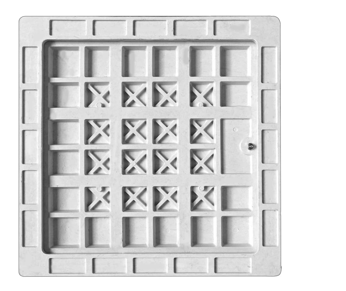 Imaashi® Fiber Reinforced Polymer (FRP) 5 Tons Capacity Manhole Cover | Chamber Cover | Sump Cover, Water Drainage Sewer System Cap (Size 18x18 Inch) 3