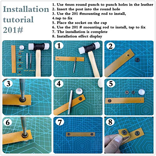 Aiskaer 120 Sets Snap Fasteners Kit, Metal Snap Buttons Press Studs With 9 Pieces Fixing Tools, Bronze Clothing Snaps Kit For Leather, Coat, Down Jacket, Jeans Wear And Bags #TOP5