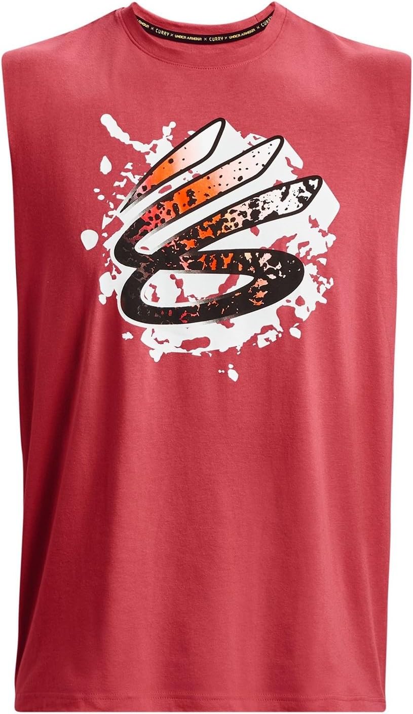 Under Armour Men's Curry Sleeveless Tank Top L Red