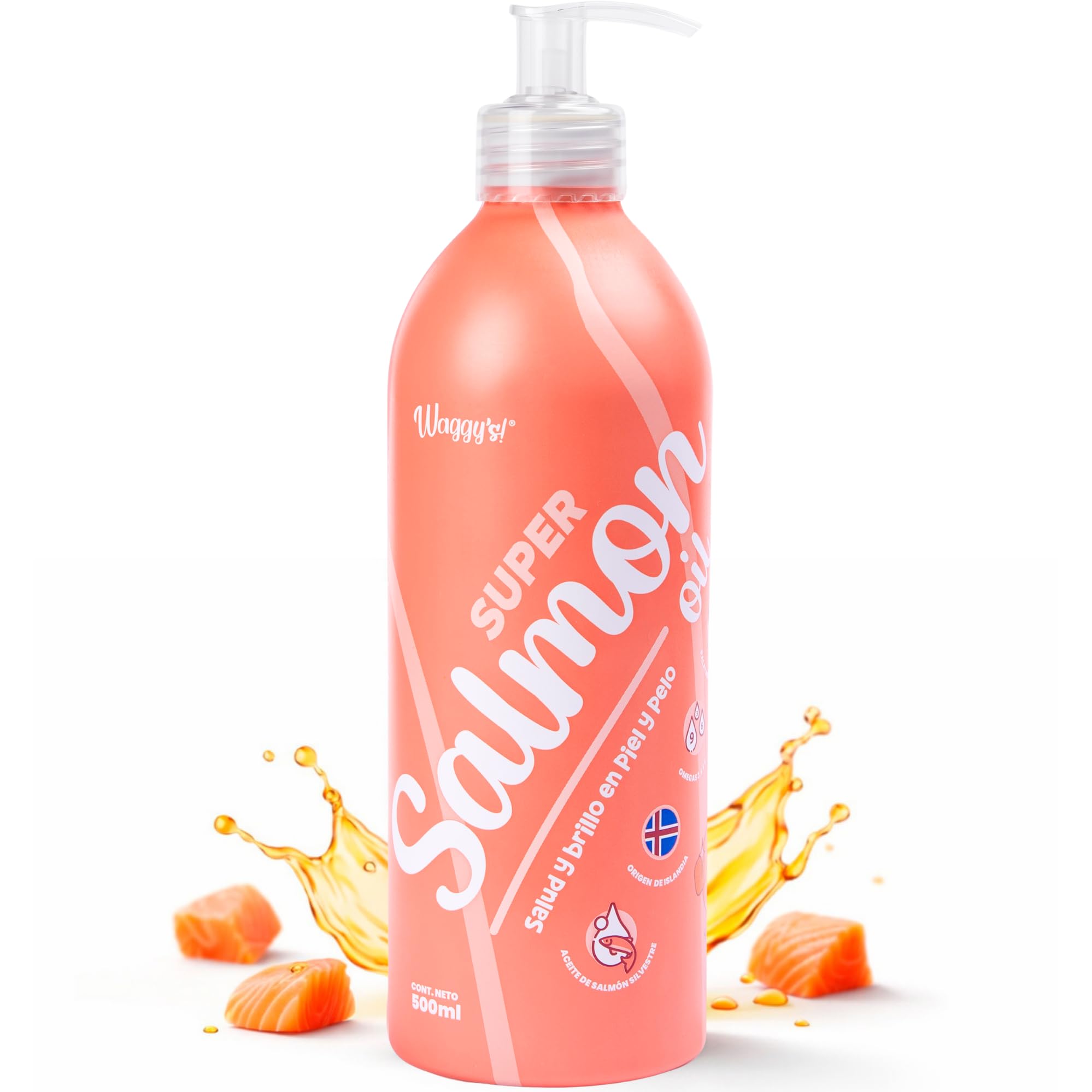 Waggys Super Aceite de Salmón Suplemento de Omega 3 para Perros y Gatos