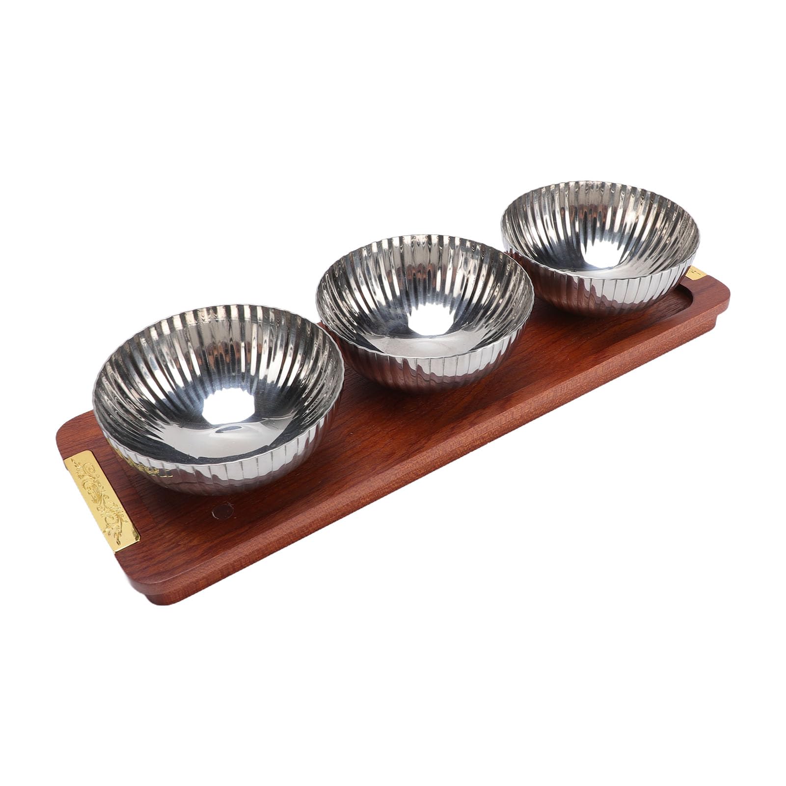 Tissting Set de 3 Cuencos para Aperitivos con Bandeja de Madera