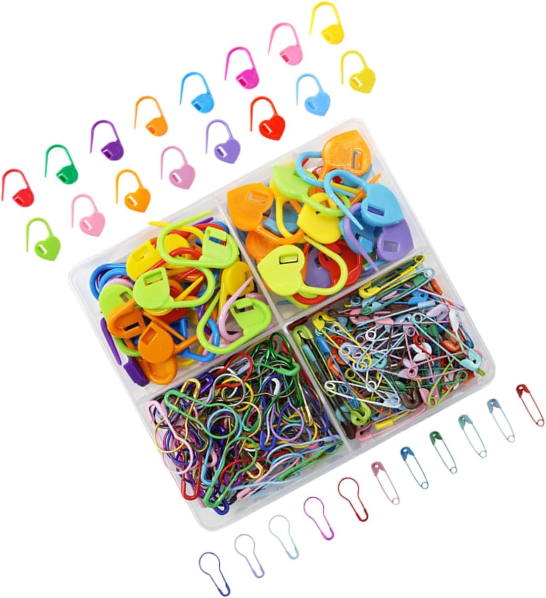 TEHAUX 5sets Heart-Shaped Markers Crochet Accessories for Easy Tracking Knitting Sewing and Crafts