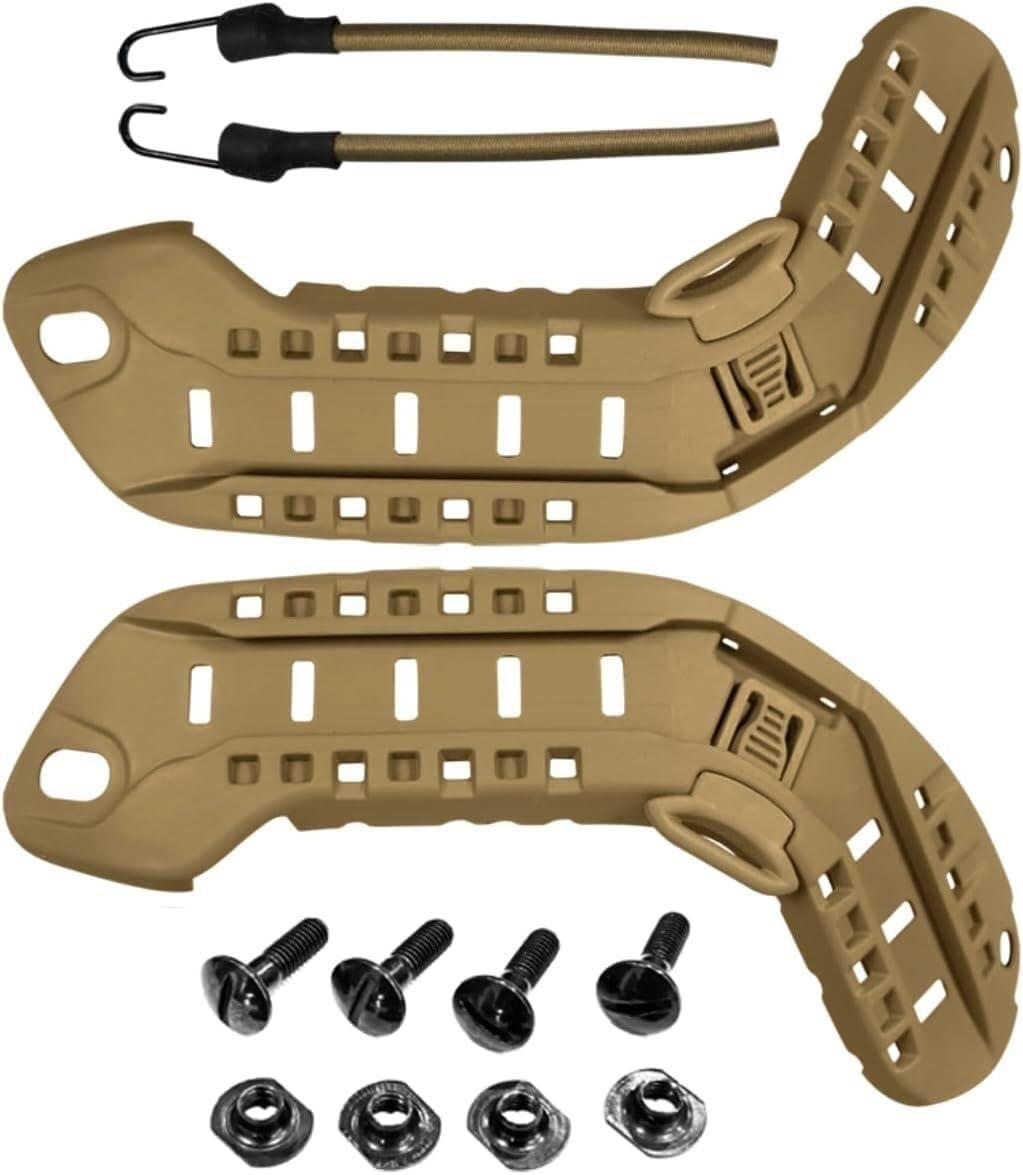 Pbtmcd Brown Tactical Helmet Nylon Arc Side Rails With Nvg Bungee(Brown)