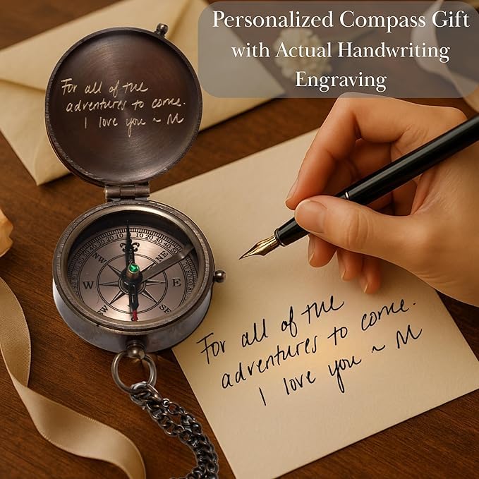 Brújula personalizada de latón para regalo de hombre miniatura 4