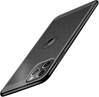 Slim Fit iPhone 11 Pro Max Breathable Case, Ultra-thin [SKIN TOUCH FEEL][Heat Dissipating] Anti-fingerprint/skid/fade Protective Cooling PC Back Cover Case for iPhone 11 Pro Max 6.5" 2019, Black
