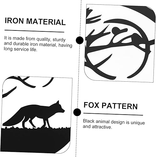 Miniatura 9 de Gatuida 4 Pcs Pendant Hanging Iron Cat Statue Fox Wall Sculpture Metal Artwork Iron Tree Wall Decor Iron Cat Wall Outdoor Metal Wall Art House