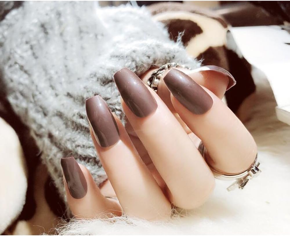 24Pcs Long Ballerina False Nail Tips Artificial Nails Full Cover Ballerina Girls Fake Nails - BLJ09
