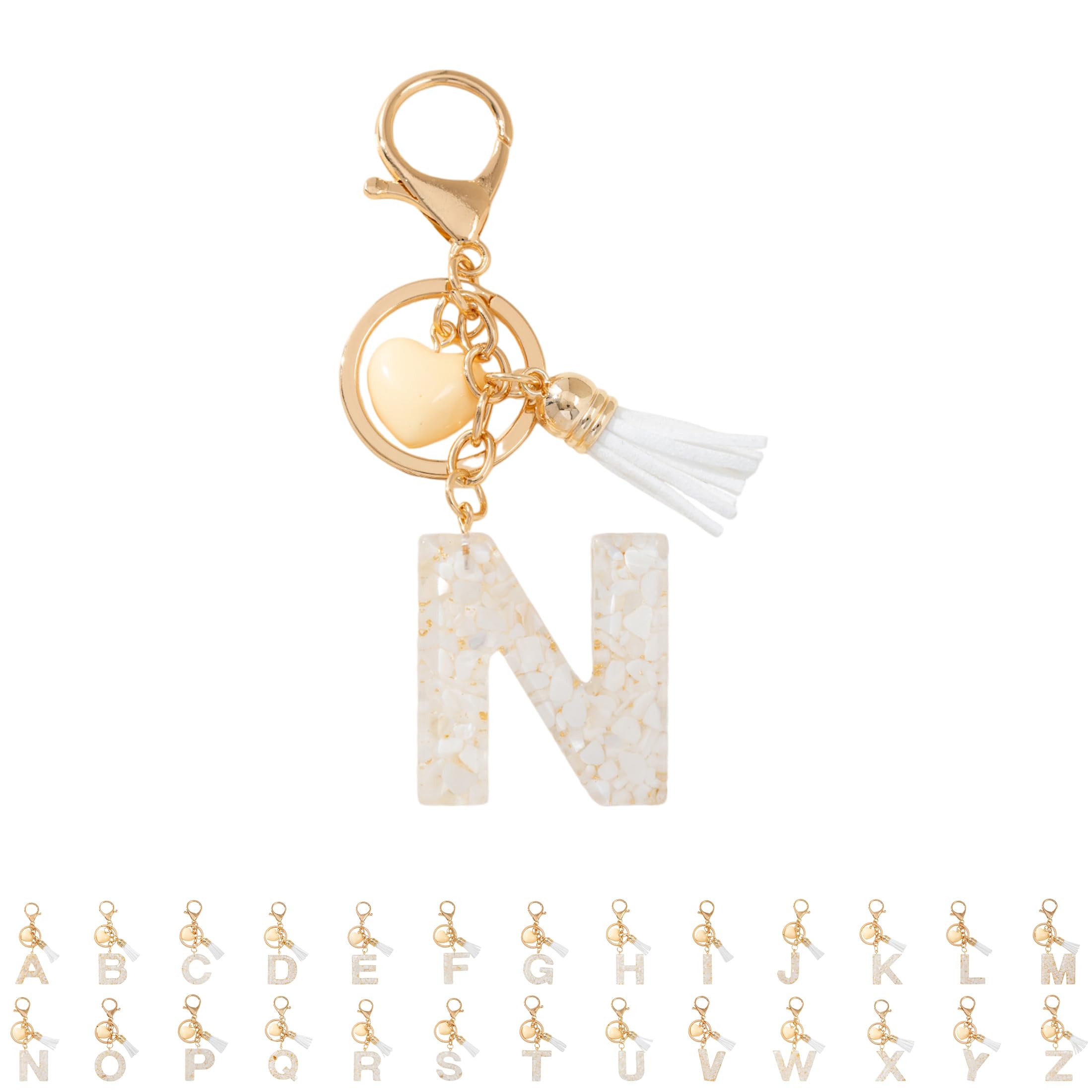 Llaveros Letras Corazón Blanco, Regalo Original para Novia,Llaveros Personalizados con Iniciales para, Porta Llaves Romántico para Mochila y Coche — view 17
