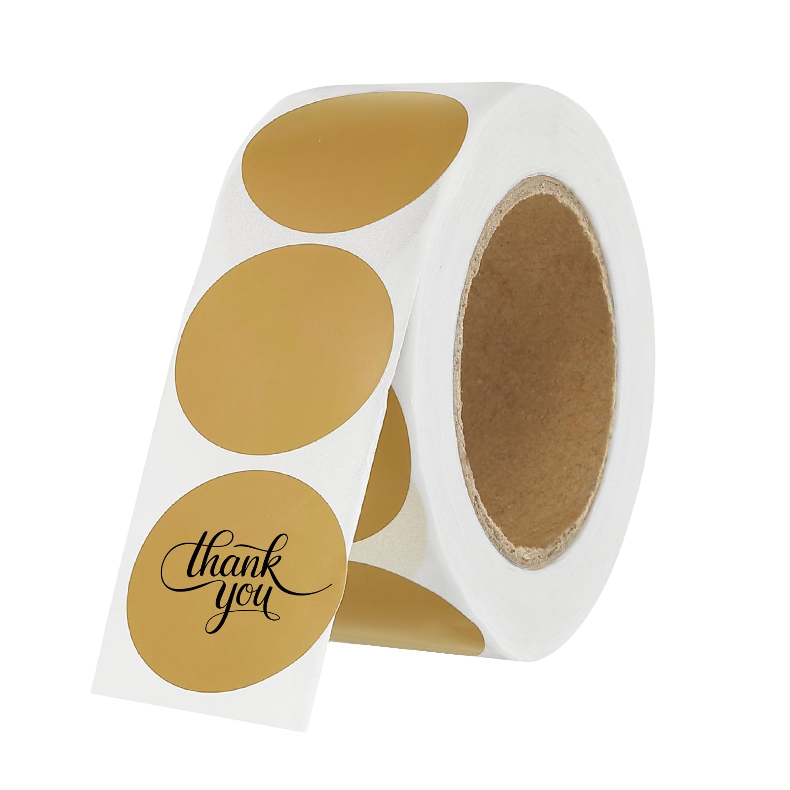 PATIKIL 500 Pcs Round Thermal Labels, 1 Inch Circle Colored Stickers Self Adhesive Circle Tags for Thermal Print Office Home Decor Diary to-do List Travel Notebook, Brown