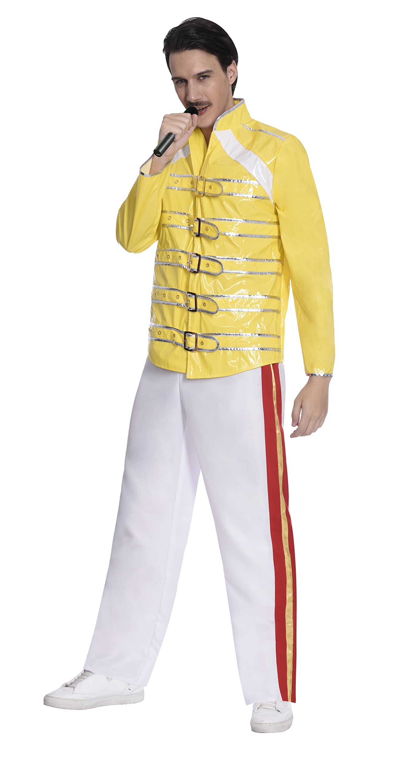 amscan 9906855 - Men's 1980's Rock Legend Adults Fancy Dress Costume Size: Large