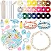 104 Pcs VSCO Stuff Set for Teen Girls Aesthetic Trendy VSCO Accessories 70 VSCO Stickers for Hydro Flask 21 Velvet Hair Scrunchies 6 VSCO Bracelets 1 Shell Necklace 4 Straws