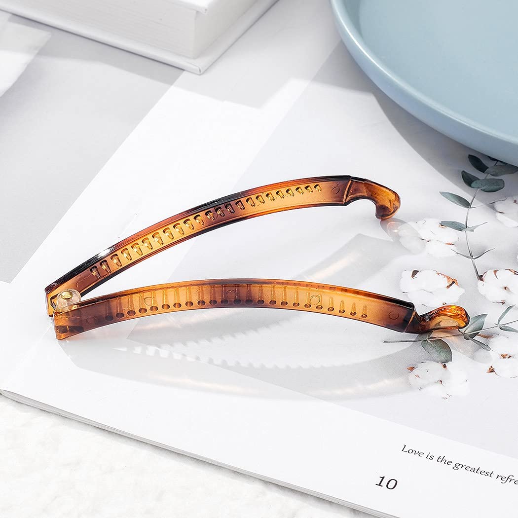 Bananenhaarclips Schwarz Haar Krallen Schildpatt Haar Clip Französisch Design Haar Styling Zubehör for Frauen und Mädchen (Pack von 3) (Color : White)