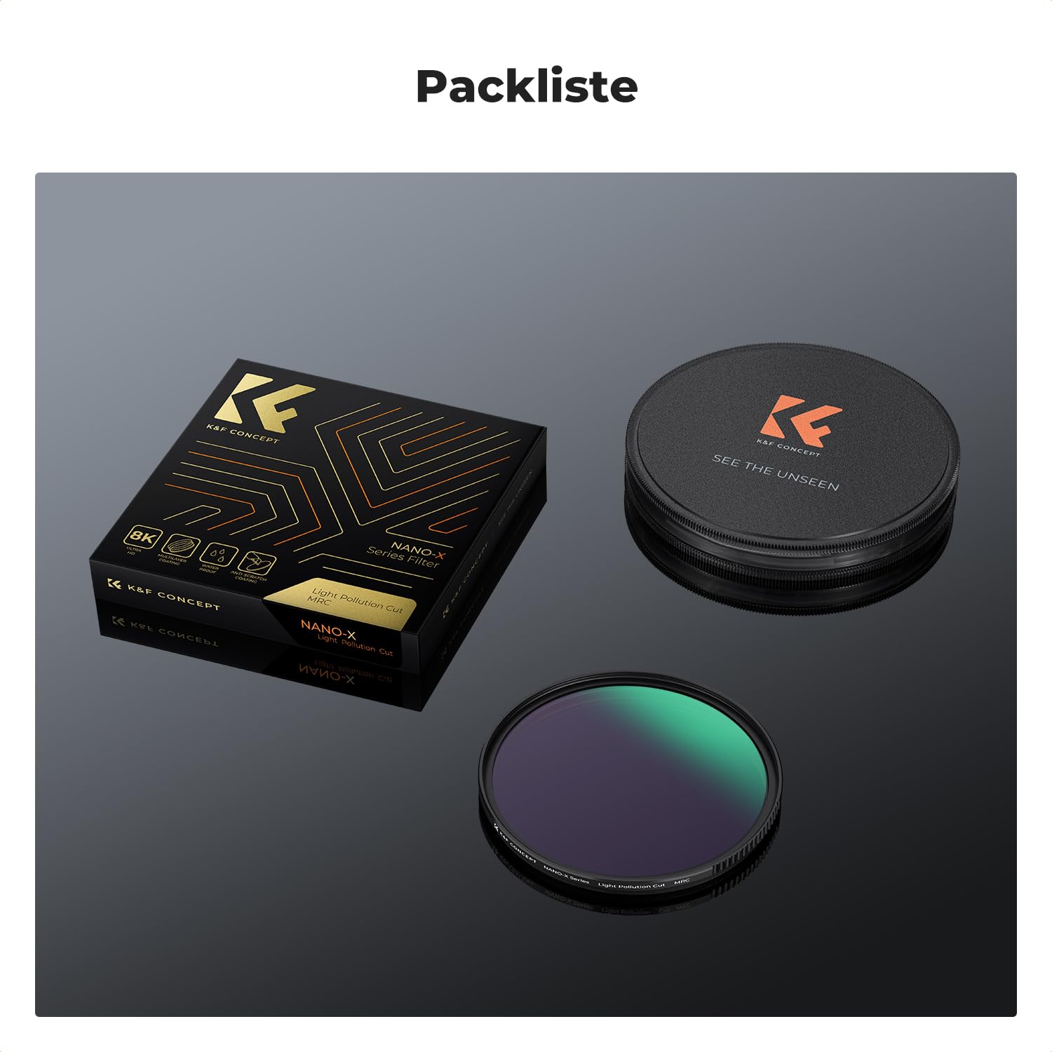 K&F Concept Nano-X 77mm Natural Night Filter Astroklar Nachtlicht Light Pollution Filter für Nachtaufnahmen Astrofotografie mit 28-lagiger Beschichtung