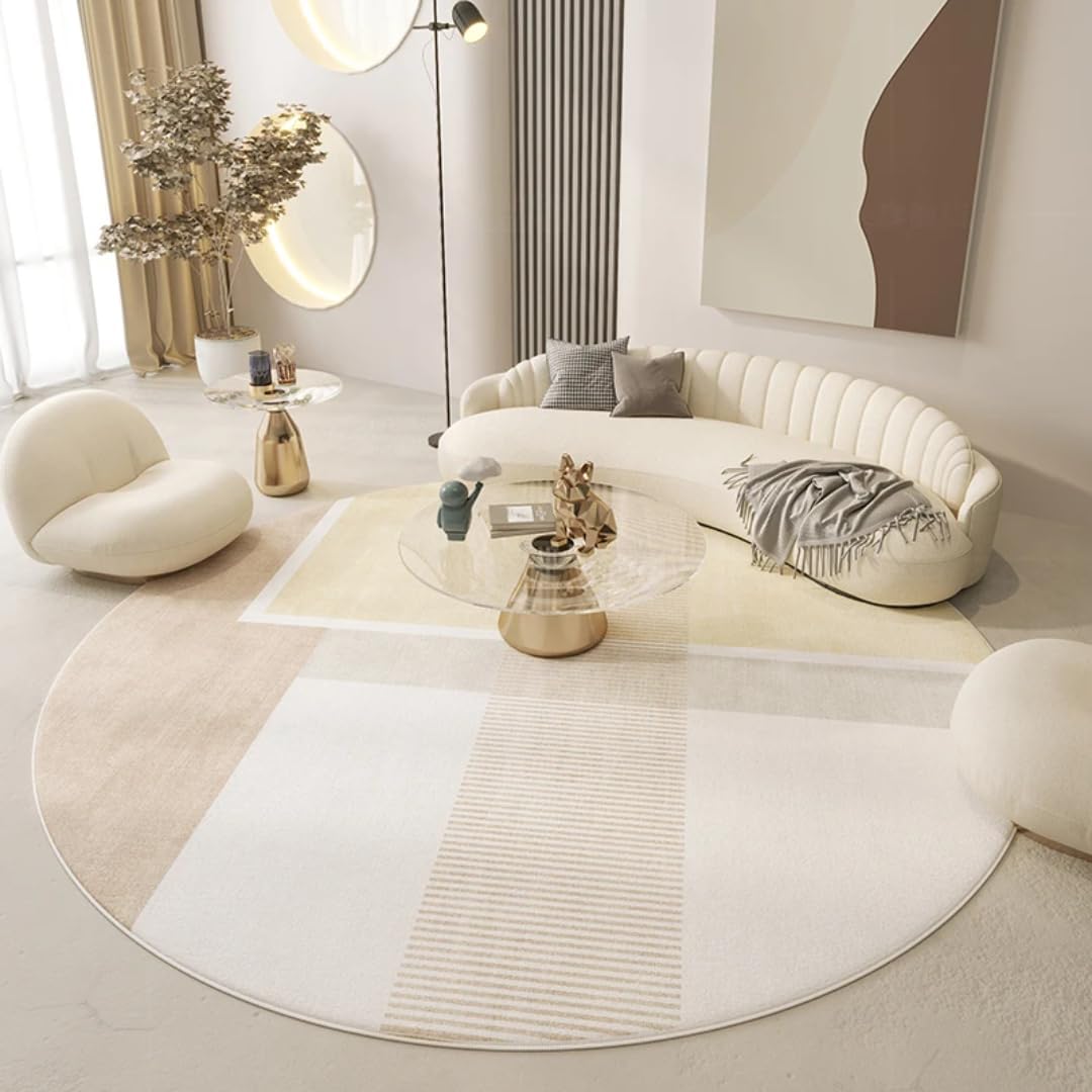 Carpets for Living Room Minimalist Bedroom Decor Round Large Area Plush Floor Mat Fluffy Soft Lounge Rug(80x80CM/J)
