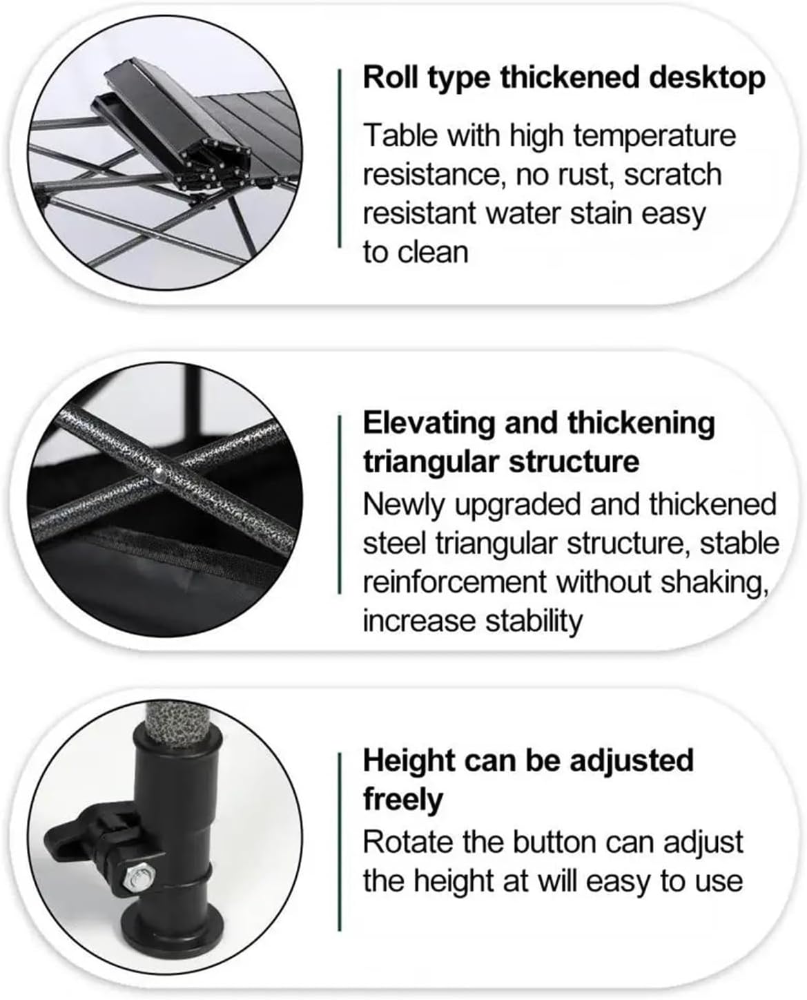 Outdoor Folding Table, Portable Camping, Adjustable,Stall, Self Driving Tour Table