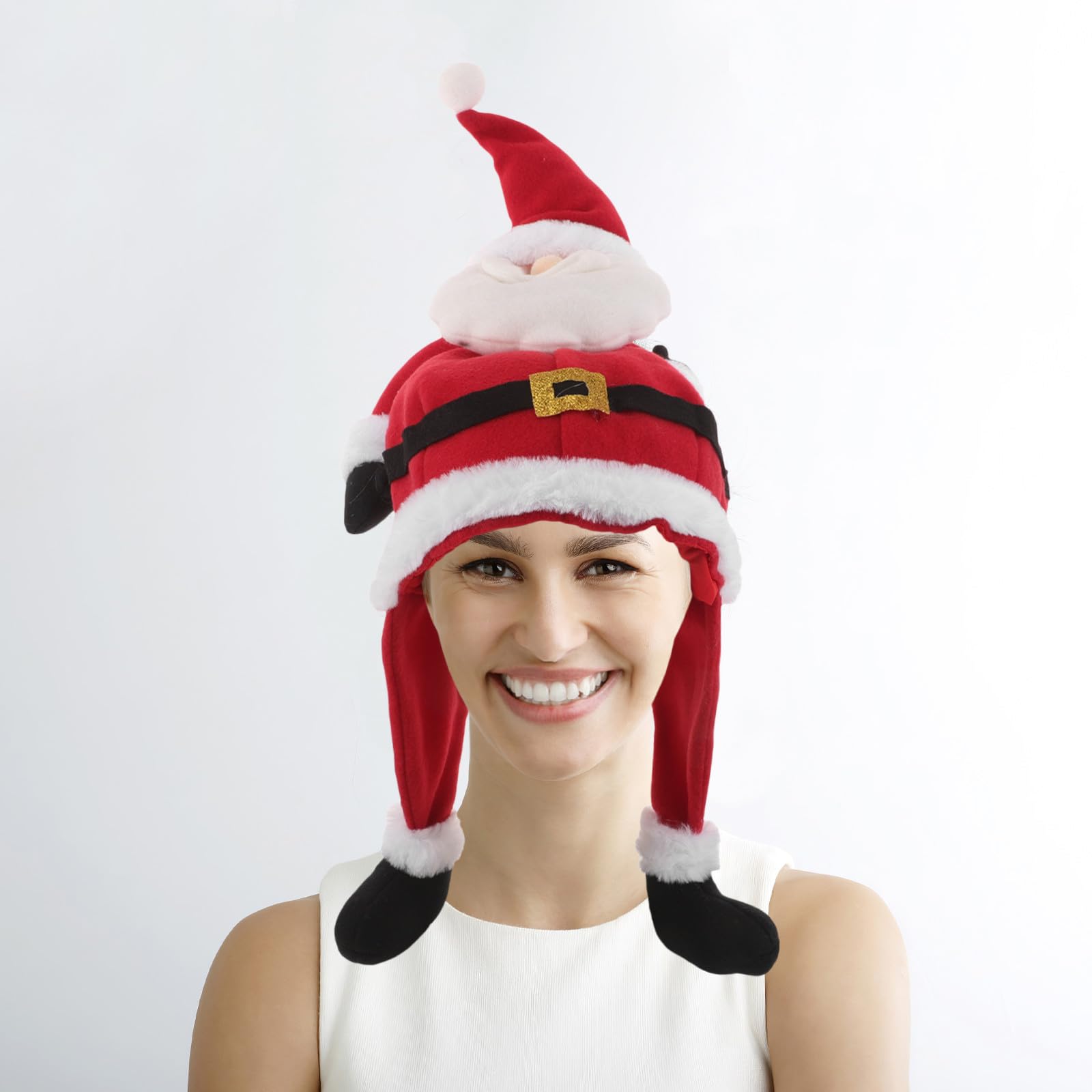 VICASKY 2 Pezzi Cappello di Natale lungo Gambe, Tessuto, per Adulti