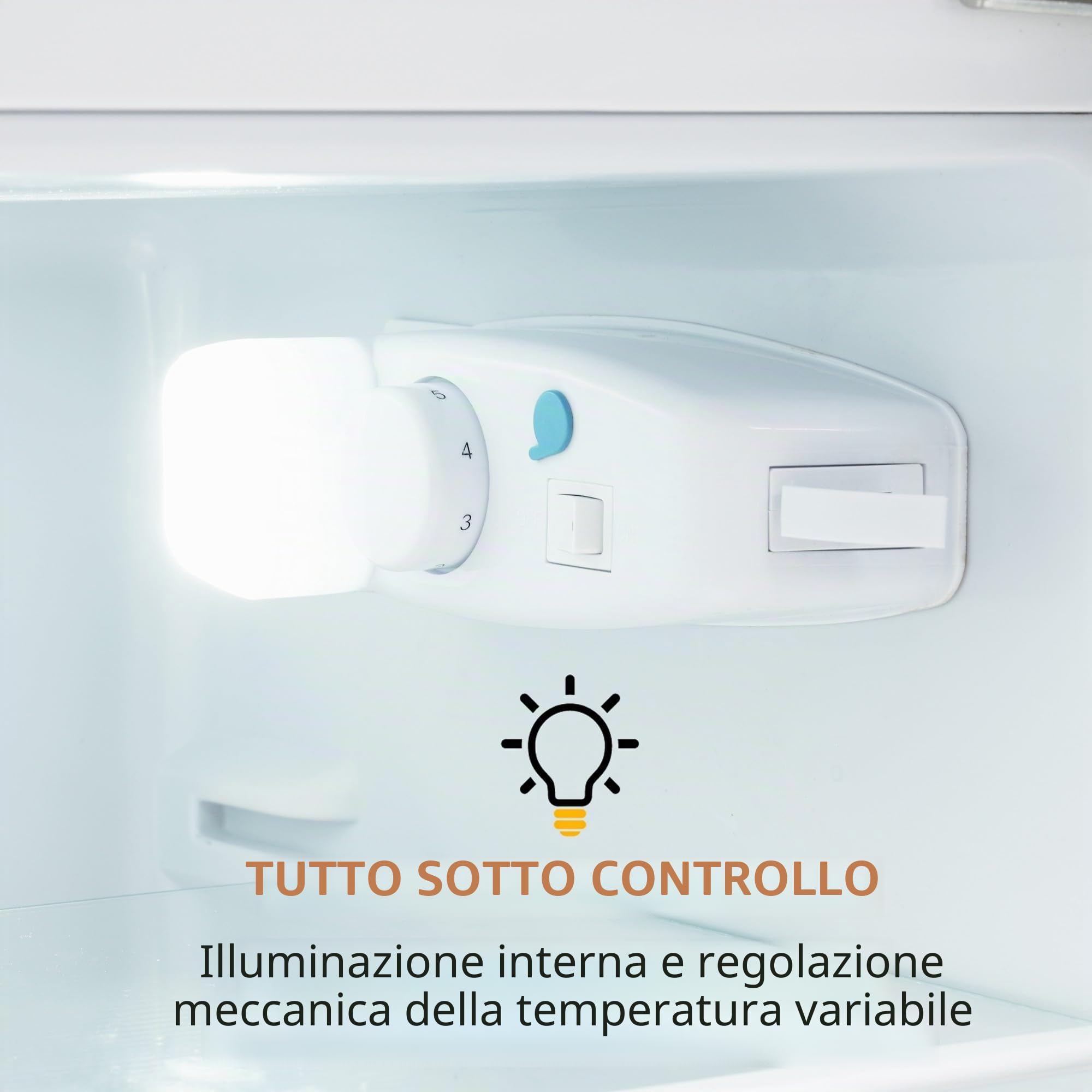 Frigorifero retrò, combinazione frigorifero-congelatore, altezza 105,5 cm, larghezza 41 cm, due porte, volume totale 92 litri, volume congelatore 28 litri
