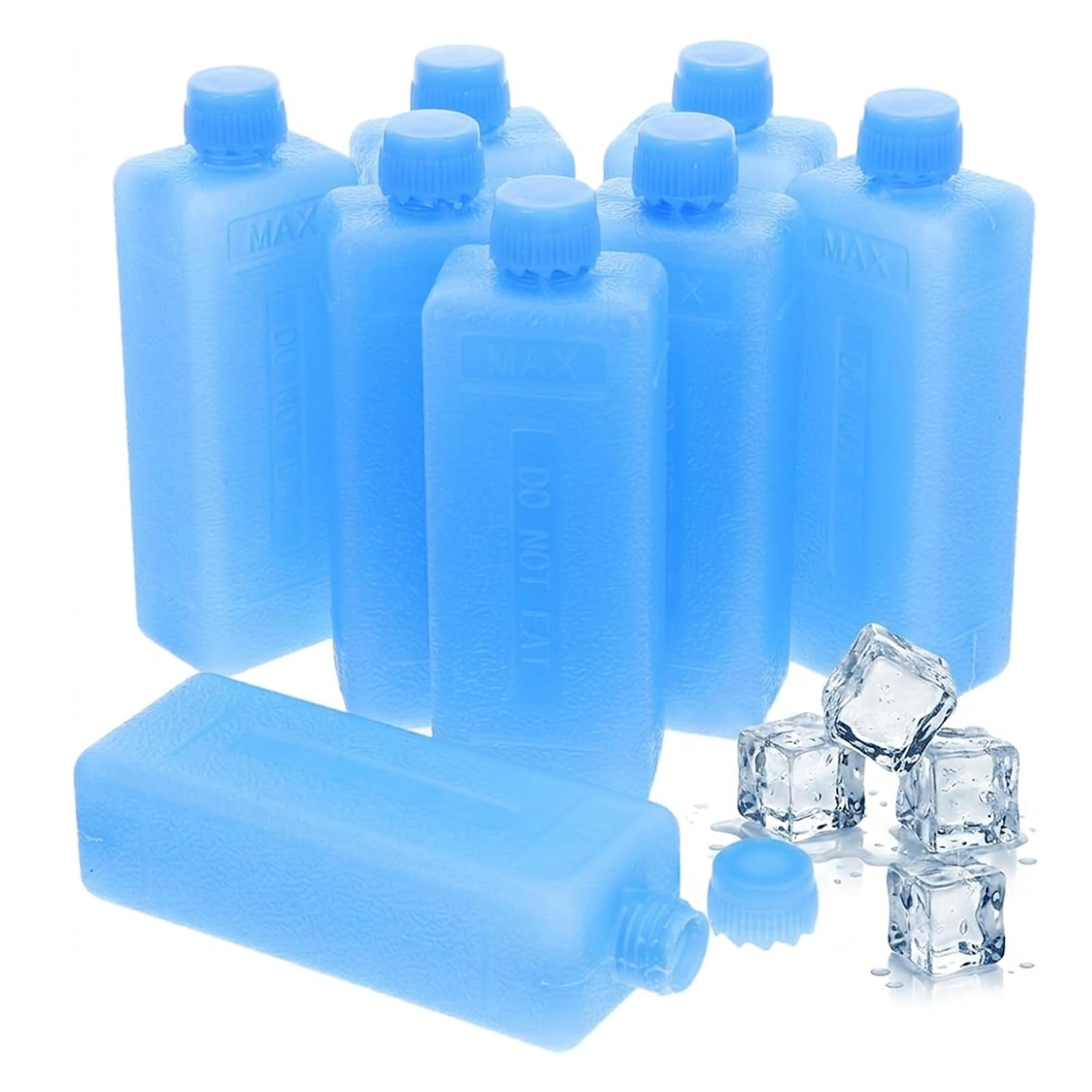 Angoily Ice Packs for Cooler 8 Pack Reusable Freezer Blocks Large Ice Blocks for Cooler Ice Cubes for Lunch Boxes Portable Lunch Ice Packs for Air Conditioner