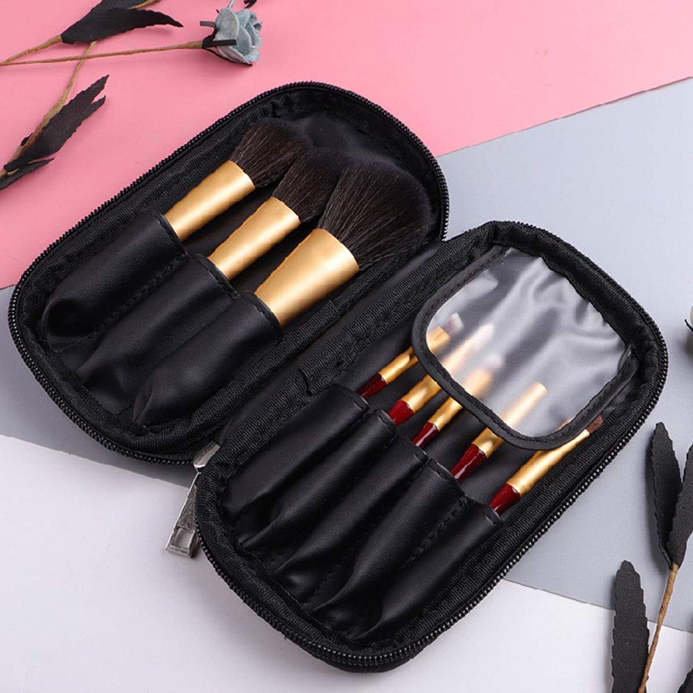 ZYFF huazhuangshua Pennello per Trucco, Otto Piccole Gocce Fondotinta per Pennelli Trucco, Set Completo Di Strumenti per La Bellezza Del Principiante Con Borsa Rossa Pennelli
