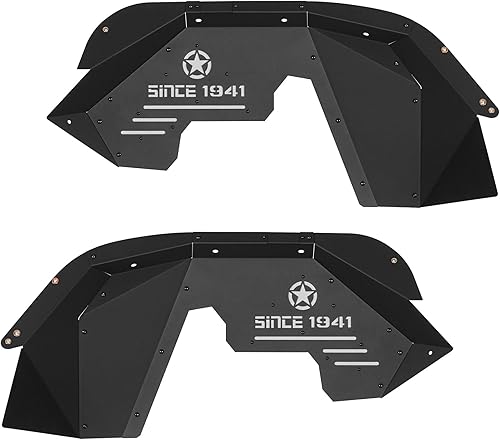 Miniatura 7 de Hooke Road Revestimientos de aluminio para guardabarros interiores delanteros para Jeep Wrangler JK 2007-2018 y Unlimited 24 puertas, 2 fundas de