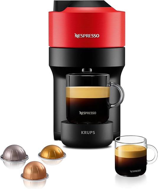 Nespresso Vertuo Pop Coffee Pod Machine by Krups, Spicy Red, XN920540