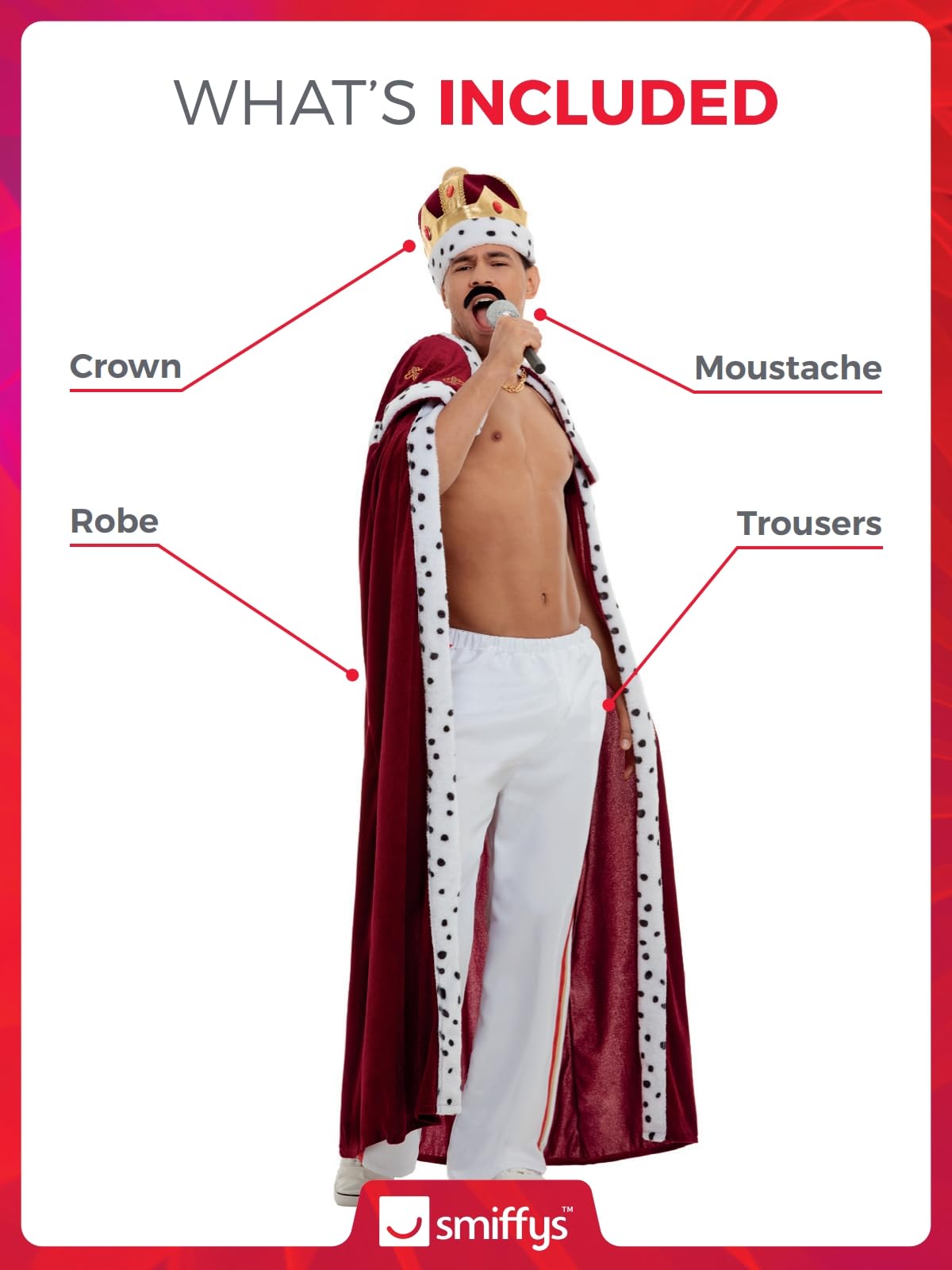 Queen Deluxe "Royal" Costume, Red (L)