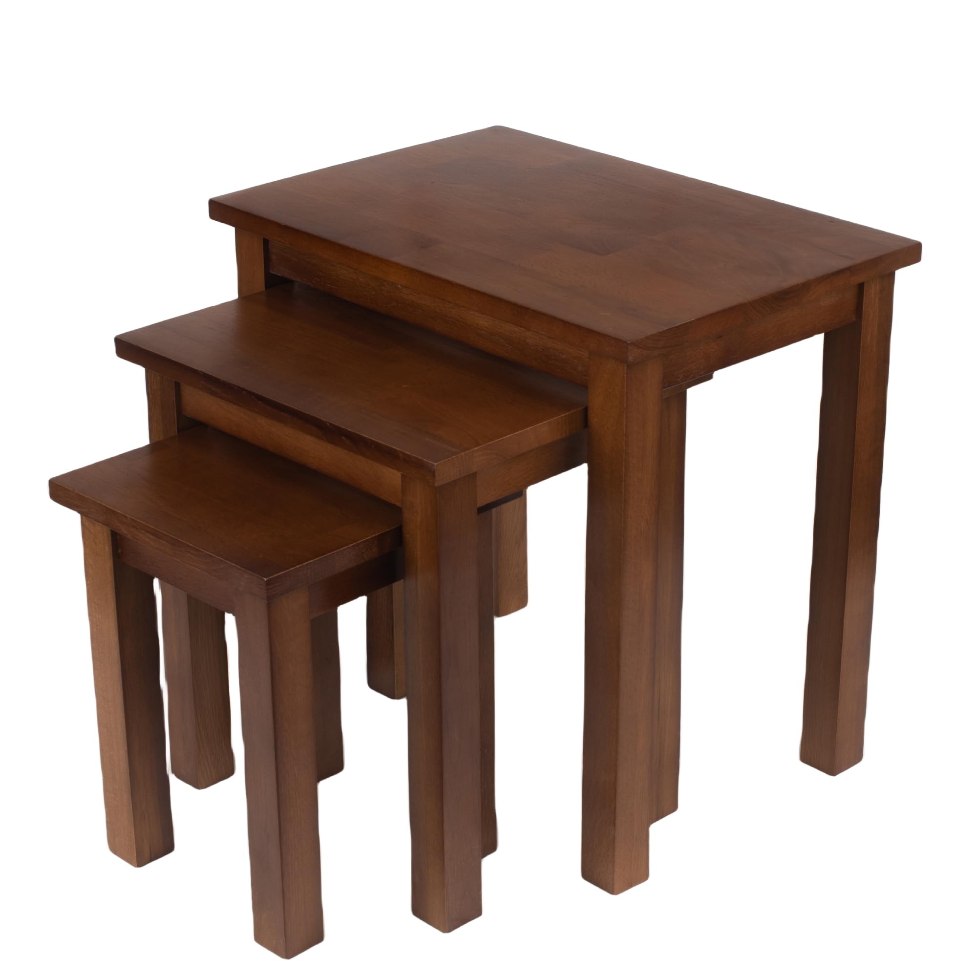 Kemtpase Oak 3 Nest of Tables in Light Oak, Solid Wooden Side Tables for Bedroom, Coffee Table, Small Table, Lamp Table, Nesting Tables for Small Spaces