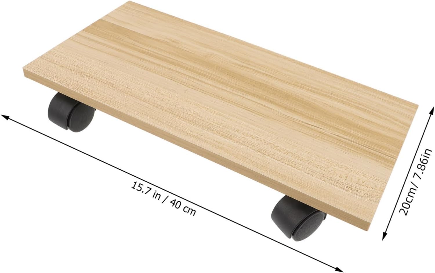 Wooden PC Tower Stand with Rotating Casters Mobile Desktop Computer Cart with Smooth Wheels for Easy Movement Under Desk Computer Host Holder for Home Office
