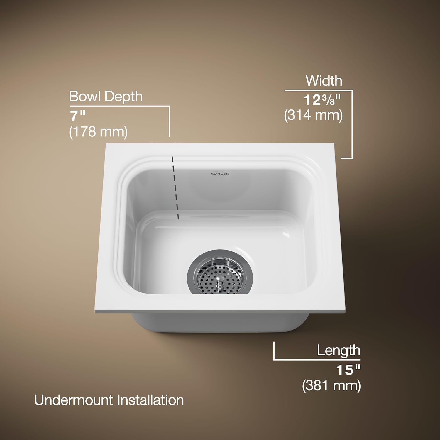KOHLER Northland Under Counter 12 X9-1/4 Sink
