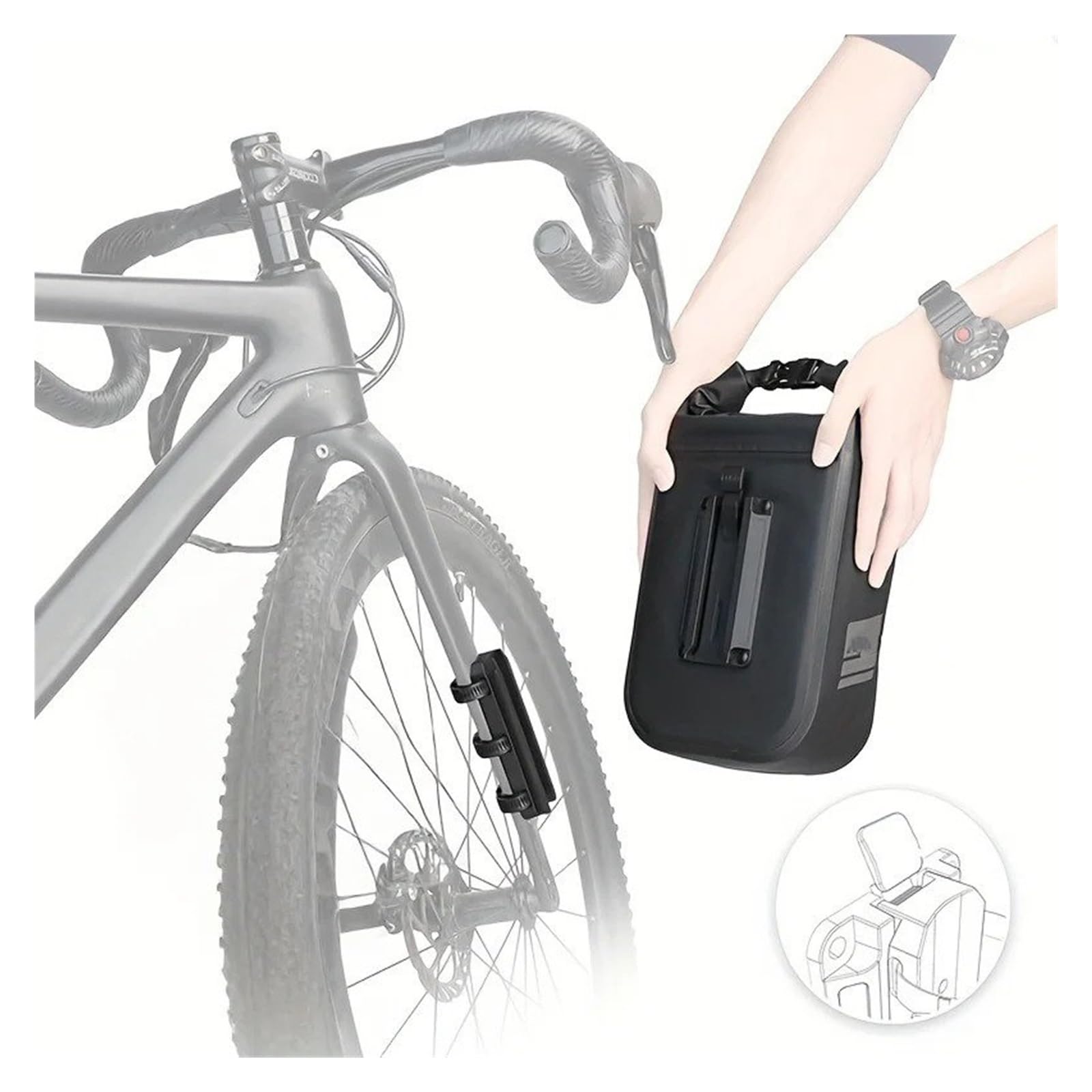 Borsa Moto Per Xiaomi 4L 6L Borsa Scooter Elettrico Accessori Forcella Anteriore A Sgancio Rapido Bicicletta Sportiva Impermeabile Selle Moto Bagagli(Blue-4L)