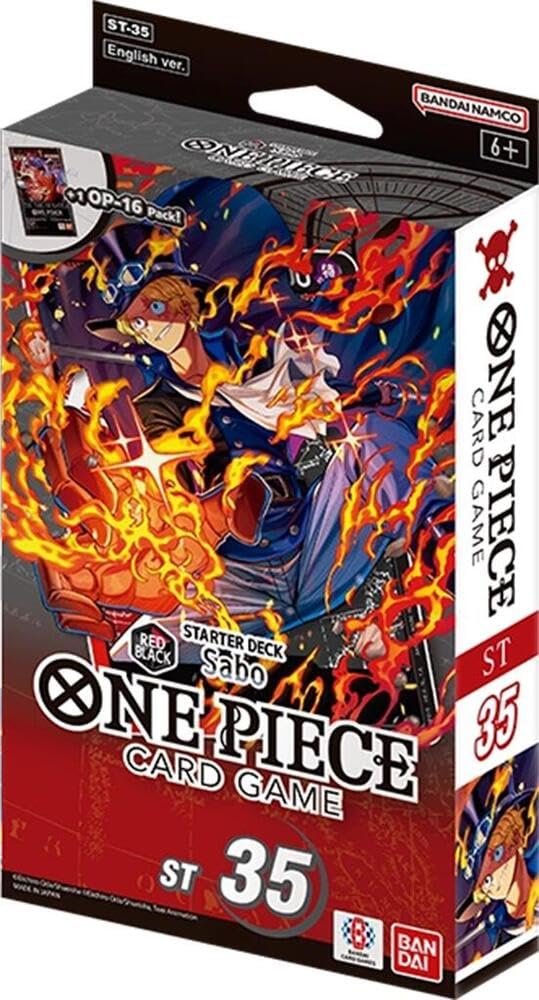 One Piece Card Game Starter Deck ST-35 Red Black Sabo, exact product listing photograph