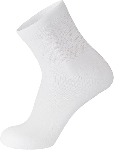 Miniatura 3 de Calcetines de Algodón para Neuropatía Diabética Talla Grande y Alta, Calcetines Tobilleros Talla King para Hombres (13-15, Tobilleros Blancos) - 6