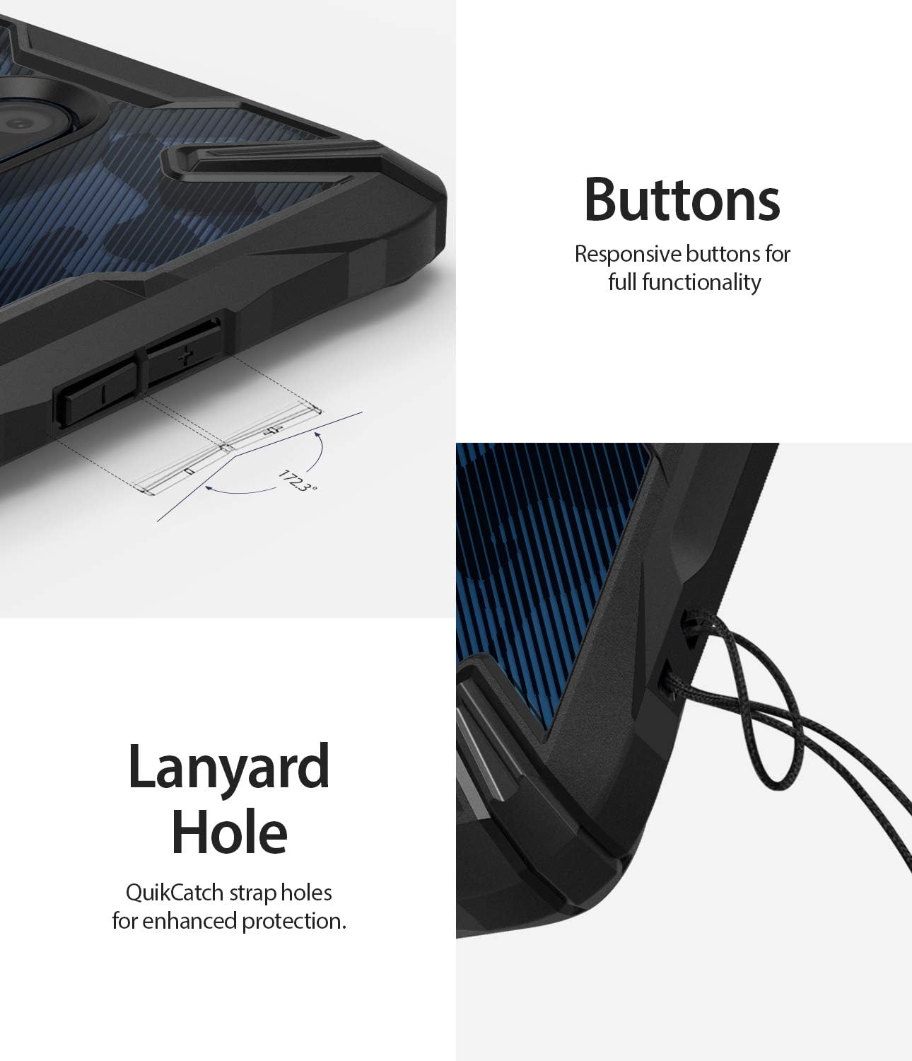 Ringke Fusion X Design Case Designed for Both OnePlus 7T Pro, OnePlus 7T Pro 5G Model (2019) - Camo Black