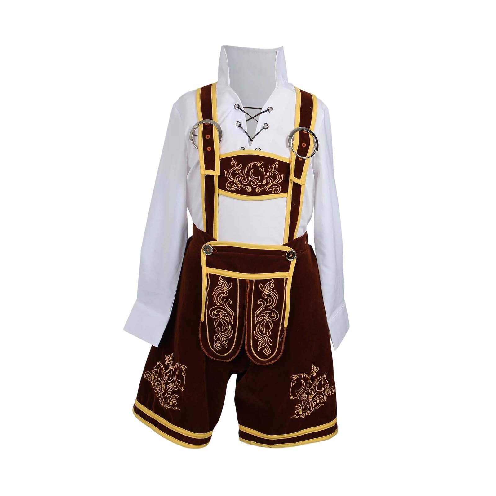 Generisch Latzhose Kinder Trachtenhose Kinder Jungen, Traditionelles Deutsches Oktoberfest-HosenträGer-Bier-Ledermoden-Outfit FüR Trachtenfest Oktoberfest Volksfest
