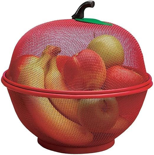 SHOPELLA Apple Shape Net Fruits & Vegetables Basket for Kitchen, Fruit Basket with Net Cover, Fruit and Vegetable Stand Basket, Fruit Net Cover (Multi Colour) (B0CQN2CBVW) Amazon Price History, Amazon Price Tracker