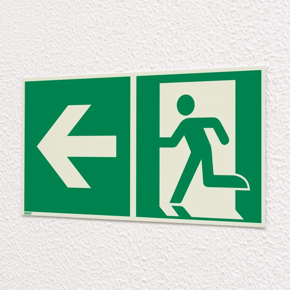 Notausgang Schild 15x15 Cm – Aus Forex (Schaum-PVC), Nicht Klebend, Nach Norm UNI EN ISO 7010