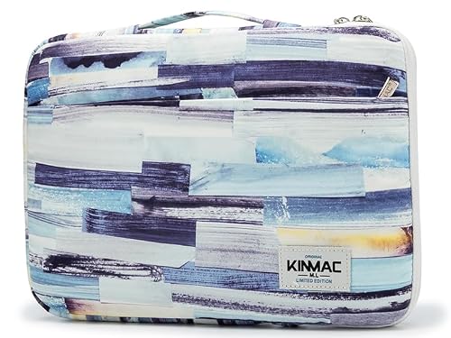 Kinmac 360° Protective Laptop Sleeve Case with Pockets, Color Stripe Pattern, Padded Cover with Handle (15.6 inch-16 inch)