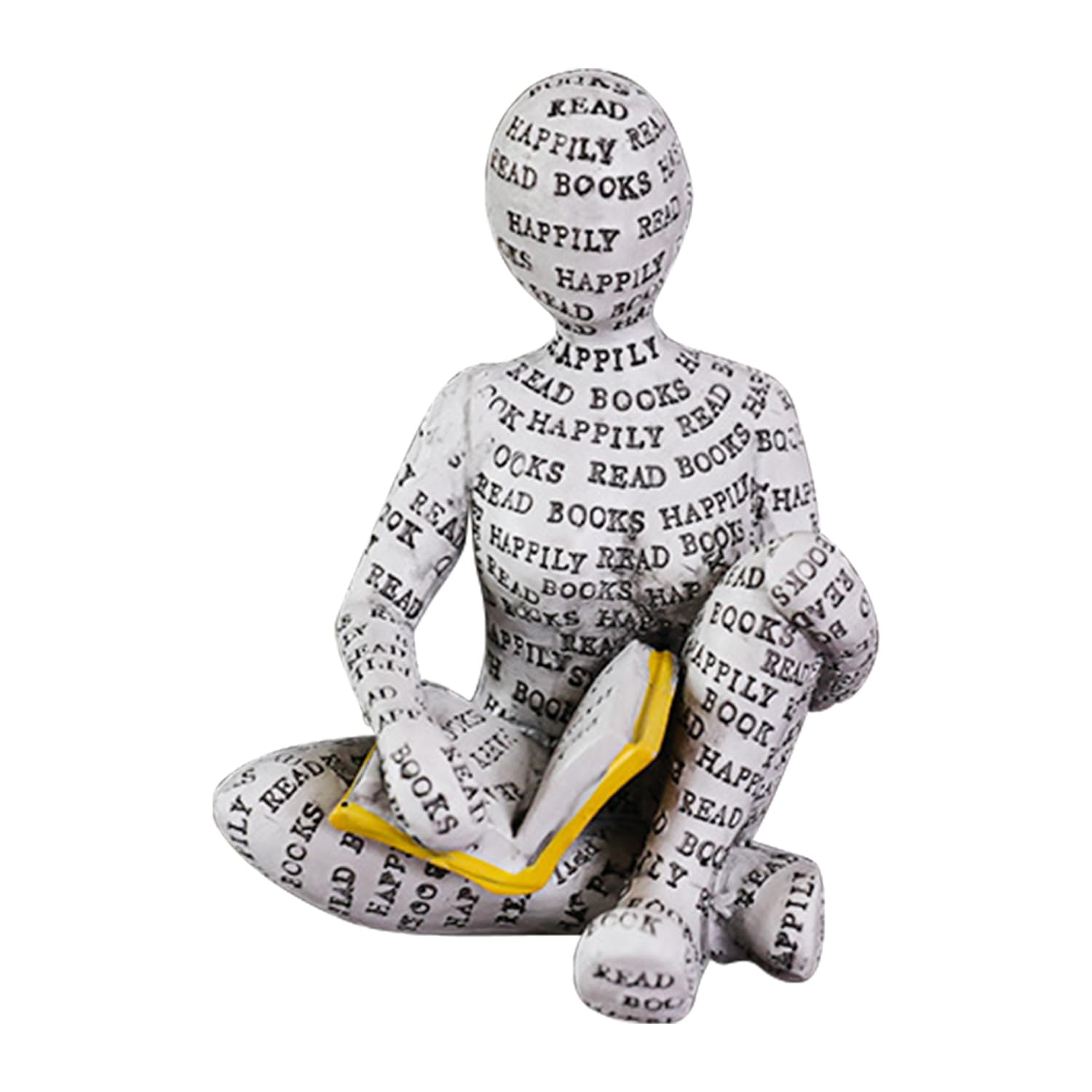 Buachois Lectura Mujer Figura, Figura Decoración para Estante, Pequeñas Mujeres Lectoras Escultura en Forma Personalizada Pintada a Mano Lectura Villano Escritorio Libros Estante Artesanía Estatua (4)