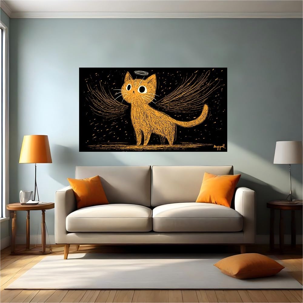 Vinilo de gatito de dibujos animados de 120x80 cm autoadhesivo