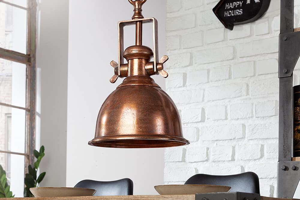 Riess Ambiente Design Hängelampe INDUSTRIAL 45cm kupfer geflammt Industrial Stil Pendelleuchte Industrielampe Pendellampe Industrieleuchte