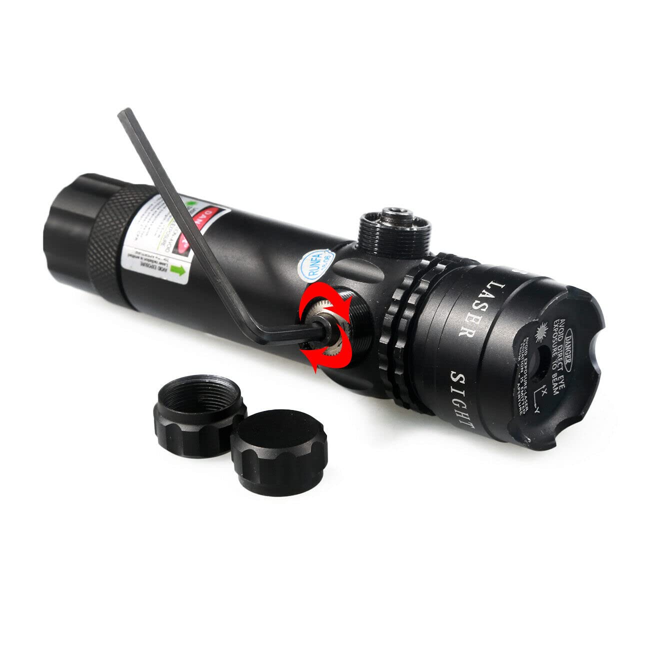 Antiurto 532nm Tactical Green Dot Laser Sight Rifle Gun Scope Rail e Barrel Mount Cap Pressostato con caricabatteria