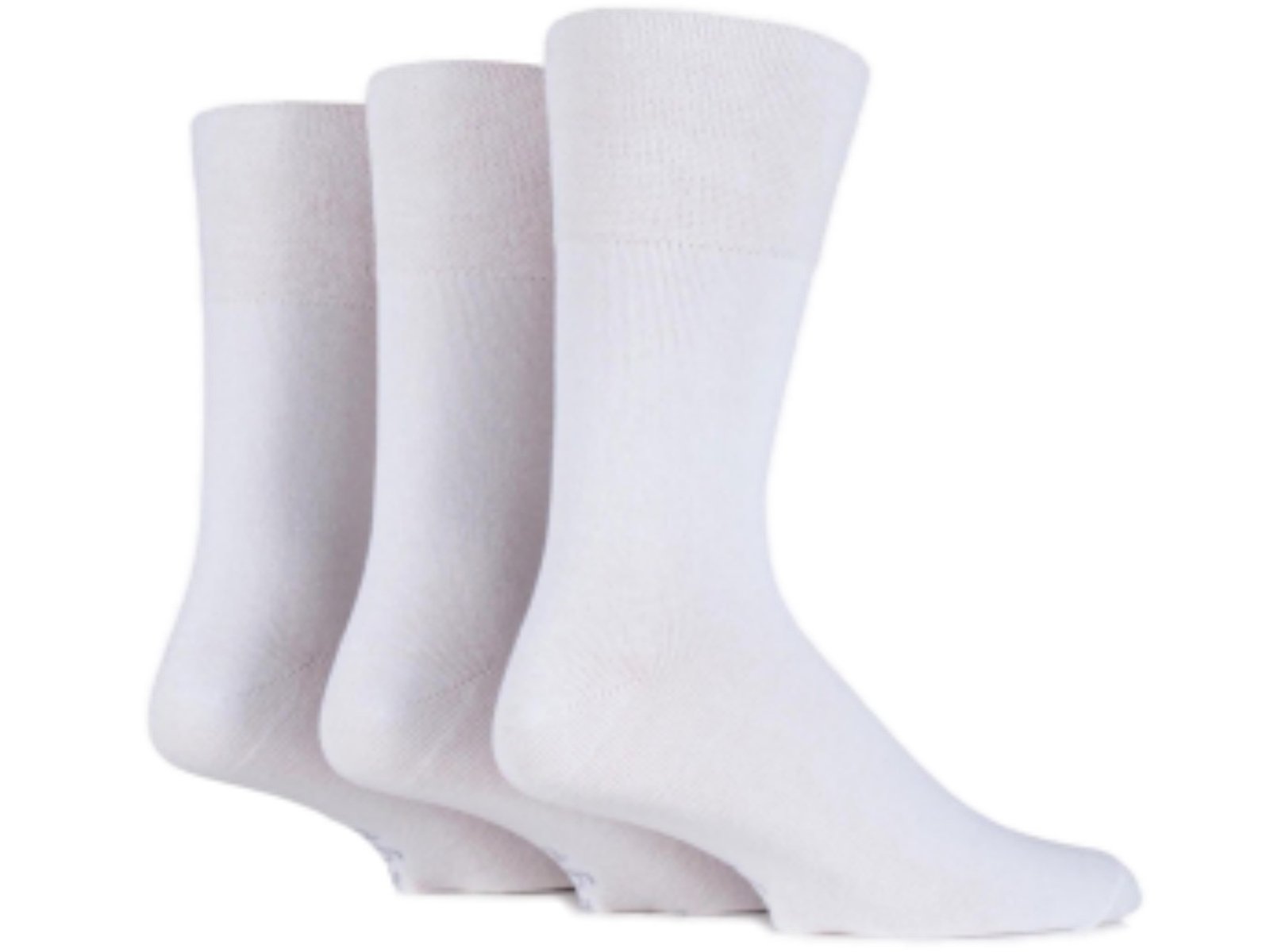 3x Pairs Mens Gentle Grip Diabetic Socks with HoneyComb Top and Hand Linked Toe Seams/UK 6-11 Eur 39-45 (White)