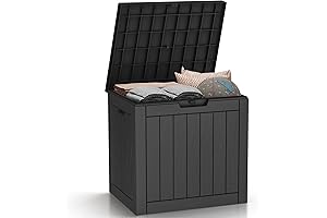 30-Gallon Lockable Resin Deck Box for Poolside Storage